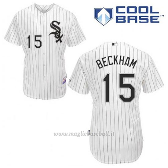 Maglia Baseball Uomo Chicago White Sox 15 Gordon Beckham Bianco 1ªCool Base